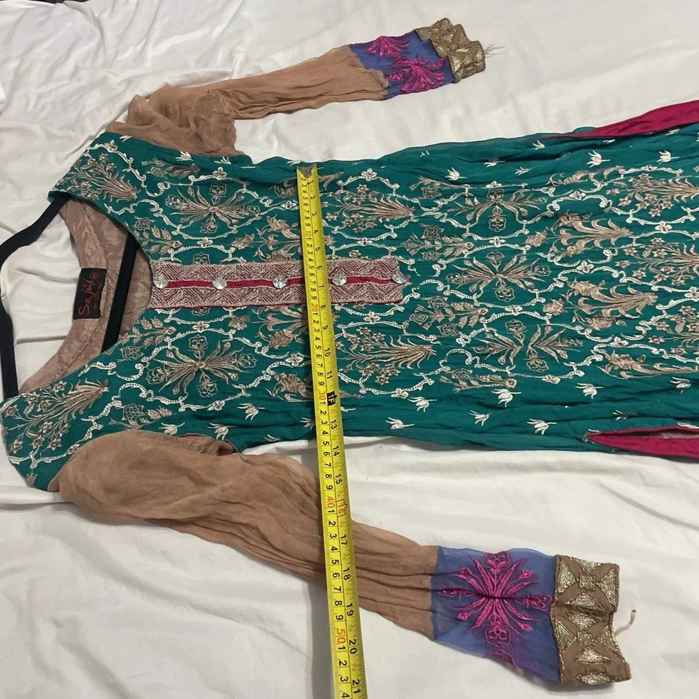 Women Clothes Pakistani Salwar Kameez Ready Made Designer Sajni Size‎ Medium - Picture 7 of 7